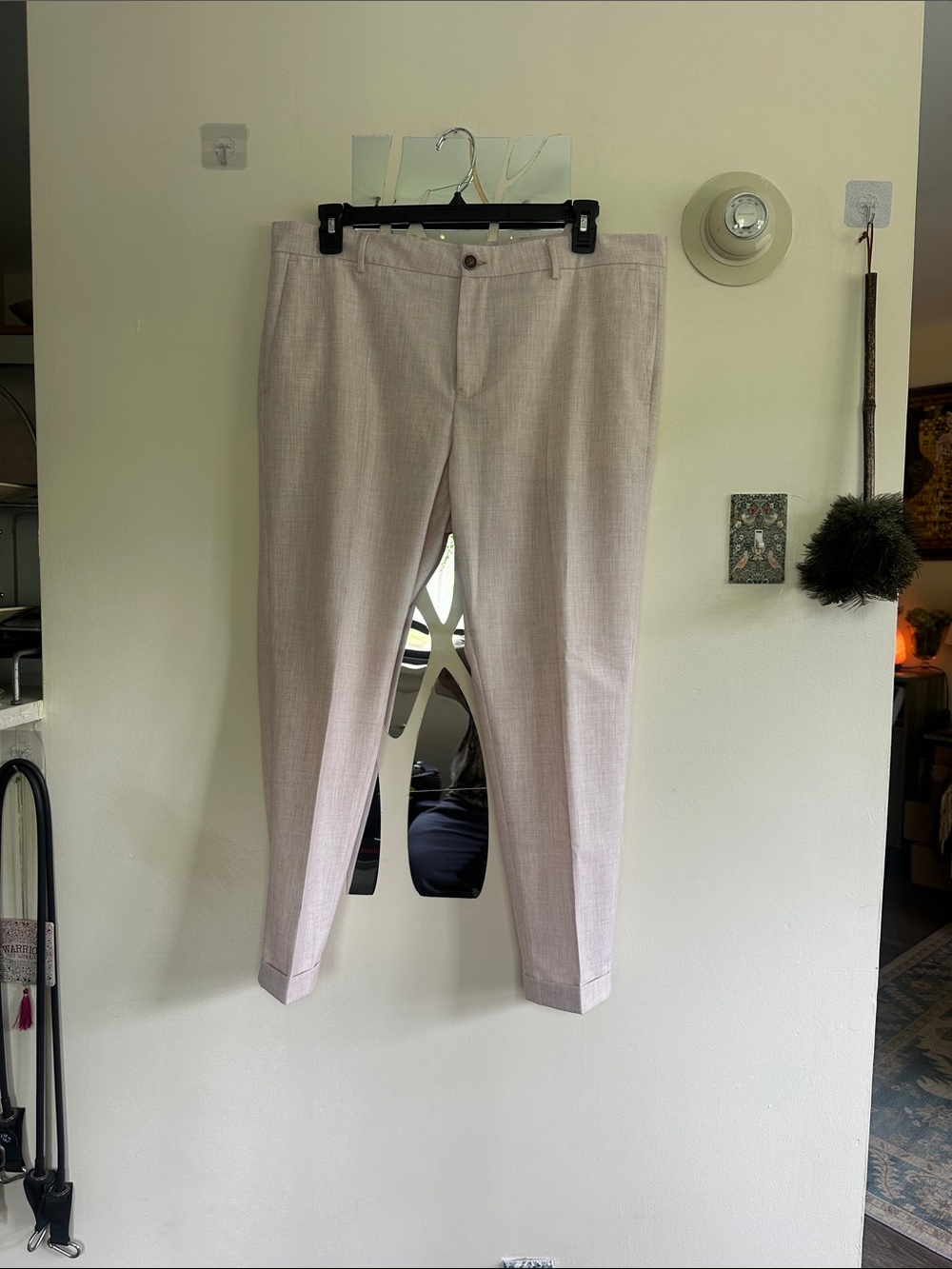 Men's Dress Trousers in Light pink/salmon - Classic Tailored Fit (size 54)